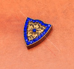 Brass Blue Crystal Rhinestone Western Floral Belt Buckle Set Fit 30MM Strap