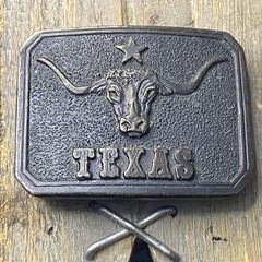 Vintage metal 1978 PPI Teas Longhorns Belt Buckle &lsquo;Denver Colo&rsquo; 2×3