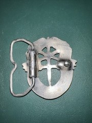 Vintage 70s Military “De Oppresso Liber” Special Forces Belt Buckle, Pewter Look