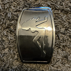 Silver Tone Metal Rectangle Belt Buckle Sexy Woman Silhouette Shiny Fits 1.5&Prime;