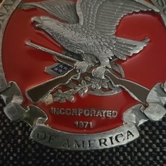 Vintage National Rifle Association Of America Eagle Red Belt Buckle U.S.A