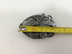 1984 Country Music Metal Belt Buckle ~ E-28 ~ Siskiyou Co Inc Williams Oregon