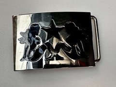 Double Mudflap Girls Belt Buckle Biker Tattoo Trucker Country Cowboy Motorcycle