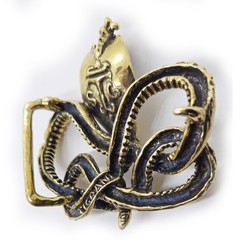 Cobra King Crawling Snake Bronze Belt Buckle