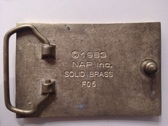Vintage 1983 Steam Engine Train NAP Inc. Solid Brass F05 3.25&Prime; Belt Buckle