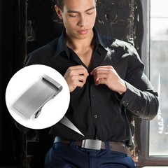 QfwdfcTrenz 35mm Ratchet Belt Buckle Only for 1 3/8 Slide One Size, Silver