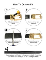 Tonywell Dress Belts One Size:32&Prime;-45&Prime;Waist, Mens Wine Red Belt Gold Buckle