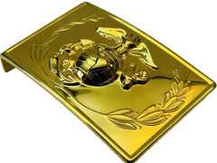USMC Marine Corps Officers&rsquo; Equipment Company Gold Toned Belt Buckle EGA USA