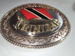 Trinidad Flag Enamel Unisex Belt Buckle Country Black Red Silver