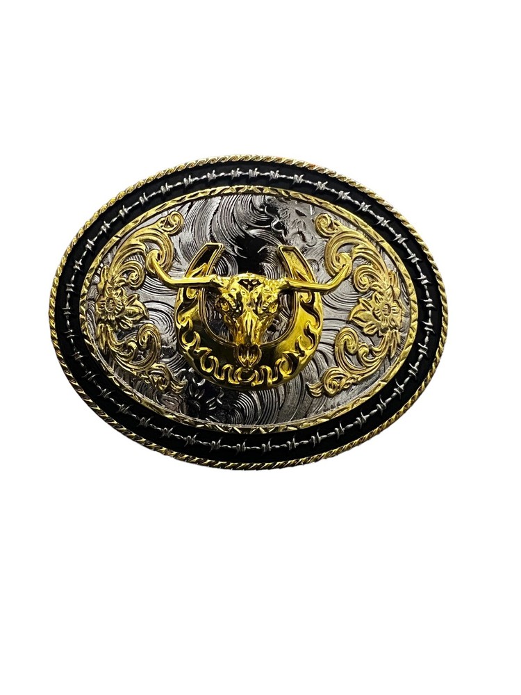 Long Horn Bull Western Belt Buckle Rodeo Texas Cowboy Hebilla Vaquera Toro