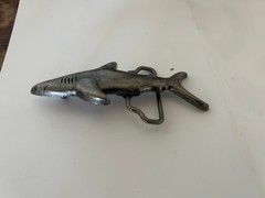 Solid Metal Shark Belt Buckle Vintage 4 Inch Western Cowboy 1.5 Strap Fit