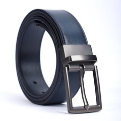 Men&rsquo;s Navy Blue Classic Pin Buckle Belt, Casual & 120cm/47.2inch, Dark
