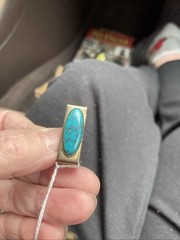 Unisex Belt Buckle Faux Turquoise Round & Belt Holder