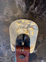 James Reid sterling .925 14k gold belt buckle set (Bishops Mitre) ✅