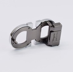 Salvatore Ferragamo Silver&Grey Gancini Belt Buckle For 1.38&Prime; Wide Leather Belts