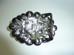 WESTERN OVAL FLORAL ENGRAVED RHINESTONE Belt Buckle 3.5 » X 2.5 »