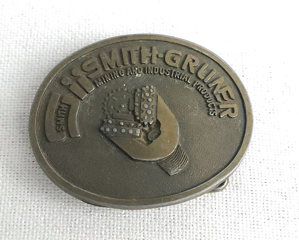 Vintage Belt Buckle Smith Gruner Sii Mining Equipment Company 1980s Brass