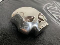 Iconic,Harley-Davidson Willie G skull belt buckle. Silver plaited.#HDMBU10080.