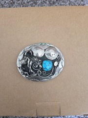 Native American Belt Buckle – Buffalo Nickels Turquoise