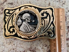 Unique Abraham Lincoln Skull Hobo Nickel Cut Out Coin Design Belt Buckle