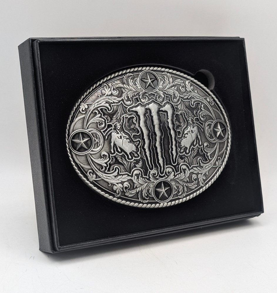 NEW Monster Energy Belt Buckle 2026 Morgan Wallen Alloy Steel In Box Rodeo Promo