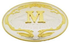 Initial A-Z Letter Belt Buckle Western Men Women Really Cowboy Rodeo Gold Silver