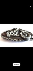 Motorcycle Biker Flames Belt Buckle Men Silver Black Red Metal Western