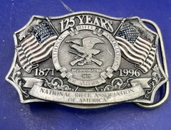 1871-1996 NRA 125th Anniversary American Flag Metal Belt Buckle-Made in USA