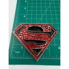 DC Comics Superman Belt Buckle s11 Shield Metal Red Silver Good