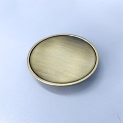 Antique Bronze Plated Total Flat Round Custom Blank Belt Buckle for Engraving
