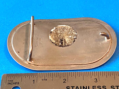 Vintage Nickel Plated Hand Made Beautiful Intricate Floral Pattern Belt Buckle