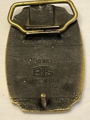 Vintage Firefighter 1910 Seagrave Fire Truck Belt Buckle Solid Brass BTS MadeUSA