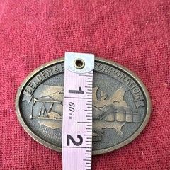 Belden & Blake Corp Oil Rig Pumpjack Oval Gold/Silver Western Belt Buckle 1.5&Prime;