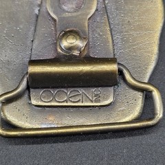 OCEN INC Belt Buckle Brass Tone 3&Prime; x 2&Prime; Engraved Western Floral