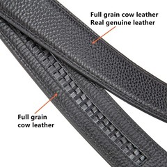 EVIRON Men&rsquo;s Leather Belt made of Top 36&Prime;-42&Prime; Waist Adjustable, Black Style 1
