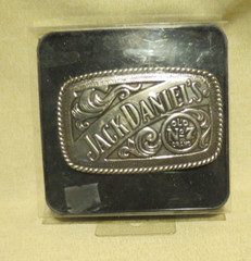 2011 Jack Daniels No 7 Belt Buckle Silver Tone Old No. 7 with COLLECTABLE TIN