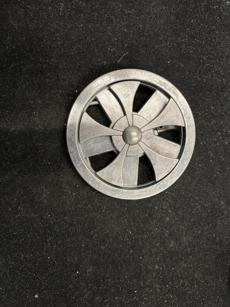 Rare Vintage Y2K Turbine Wheel Belt Buckle industrial Automotive Silver tone