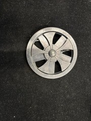 Rare Vintage Y2K Turbine Wheel Belt Buckle industrial Automotive Silver tone