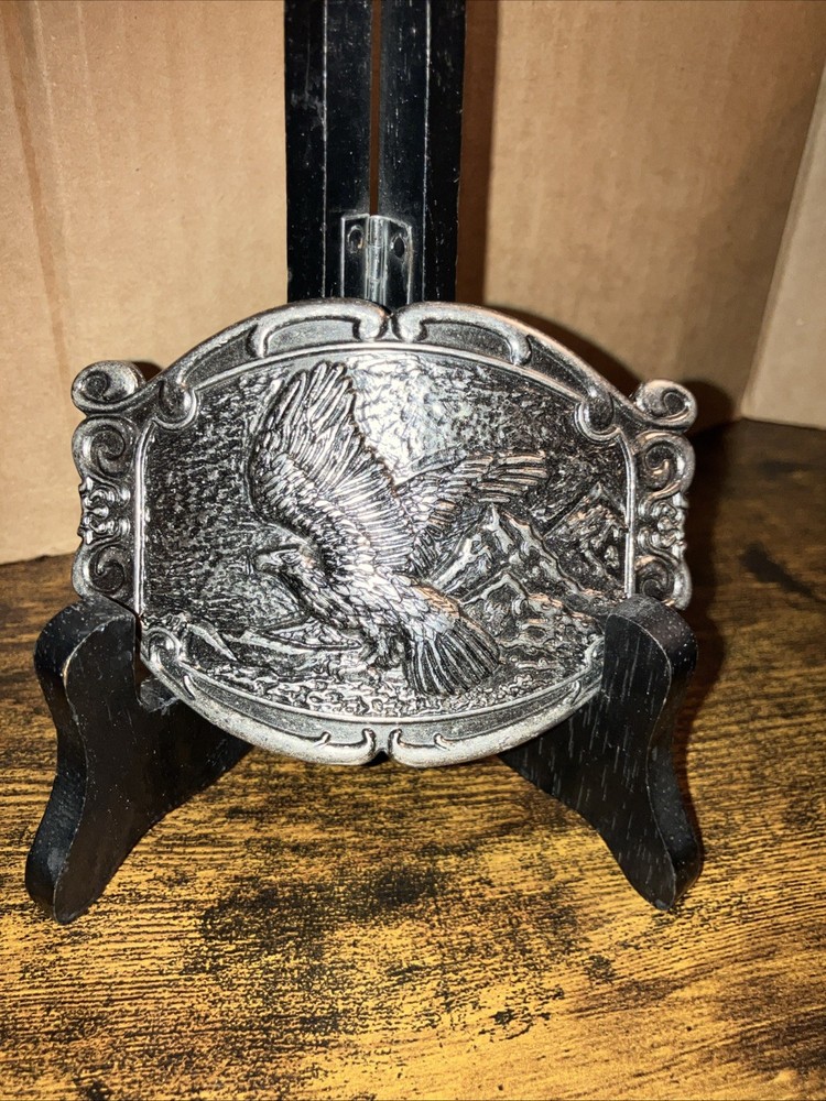 Unbranded Metal Eagle Belt Buckle, Silver tone, 4”x3”, Fits 1.5” Wide Strap