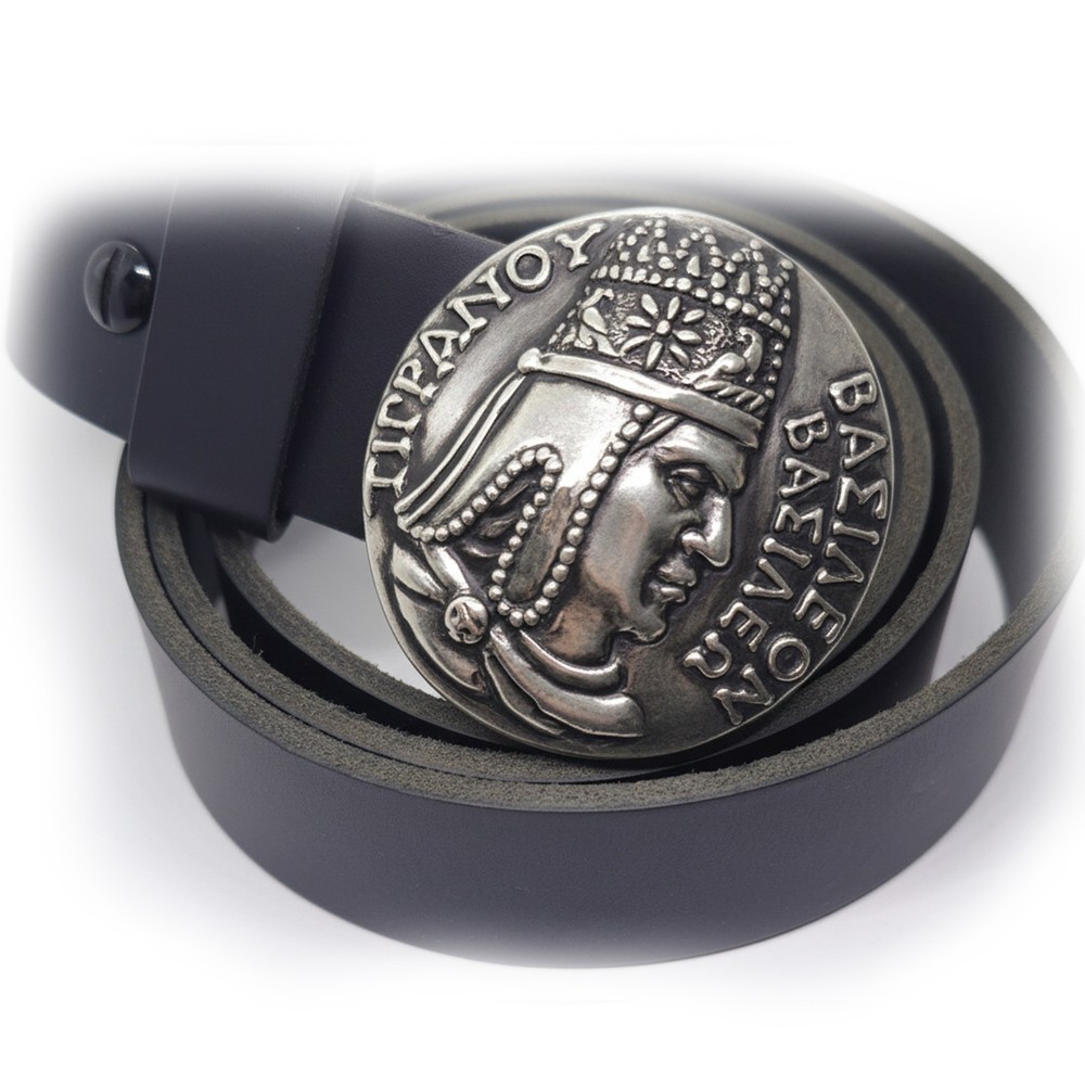 Tigran Kings of King Vasileon Vasilen Armenian Silver Belt Buckle with Leather