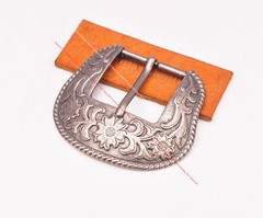 38mm Western Antique Silver Cowboy Flower Leather Belt Buckle 3 Piece Set Men