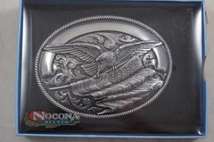 Nocona Bald Eagle with American Flag Belt Buckle 37034
