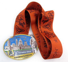 2019 Austin Half Marathon Belt Buckle w Lanyard Ribbon Running Texas Finisher