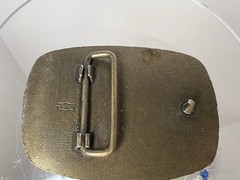 FMC Safety Award Belt Buckle – 2,500,000 Hours – Brass Industrial Factory Scene