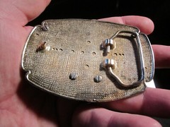 DOUBLE SILVER DOLLAR COINS BELT BUCKLE 1776 – 1976 – HEAVY – BBA-45