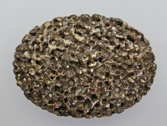 Vintage 1970s Brutalist Belt Buckle Abstract Cast Lava Nugget Coral Gold Tone