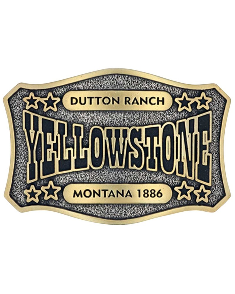 Montana Silversmiths Two-Tone Yellowstone Dutton Ranch Belt Buckle – A911YEL