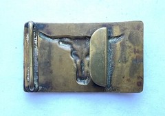 COPPER TONE BULL STEER HEAD BELT BUCKLE WESTERN VINTAGE