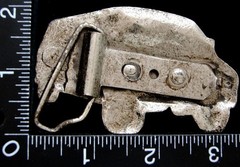 LL26170 NEAT VINTAGE ***DIECUT VAN*** SILVERTONE BELT BUCKLE