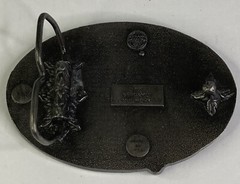 Vintage 1977 “Bass Fish on Fishing Pole” Bergamot Brass Works 3D Belt Buckle